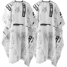 OSEN Salon Accessories Printed Professional Hair Cutting Barber Sheet Apron Hairdressing Gown Cape Cloth (Pack of 2)-picture-41