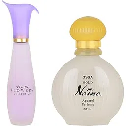 Ossa Vision Flowers EDP Perfume For Women With Floral Notes 110ml And Gold Naina EDP Unisex Perfume With And Ambery Notes 30ml | Long Lasting Fragrances (Pack of 2)-picture-35