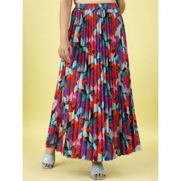 OTABU Floral Printed Flared Maxi Skirts-picture-24