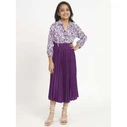 OTABU Girls Floral Printed A-Line Midi Dress-picture-51