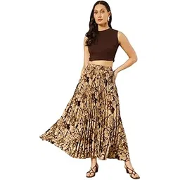 otabu | Stylish Printed Skirt | Embrace Effortless Elegance with The Women | Floral Print Pleated Maxi Skirt Skirt-picture-11