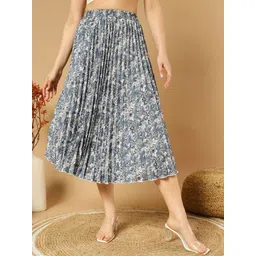 OTABU Pleated A-Line Maxi Skirts-picture-37