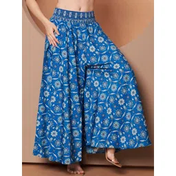 OTABU Women Floral Printed Relaxed Flared Wrinkle Free Parallel Trousers-picture-32