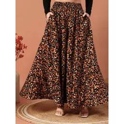 OTABU Women Floral Printed Relaxed Flared Wrinkle Free Trousers-picture-37