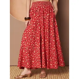 OTABU Women Floral Printed Relaxed Flared Wrinkle Free Trousers-picture-35