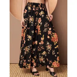 OTABU Women Floral Printed Relaxed Flared Wrinkle Free Trousers-picture-29