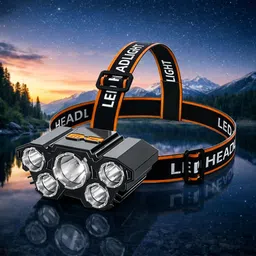 Rechargeable LED Head Lamp Torch with 5 Light Modes Torch-image-0