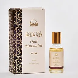 Oud Mukhalat Attar Oil by Dukhni | Arabic perfume oils for men and women, without alcohol | 30ml Pure ittar roll on perfume, saffron oud oil, oudh | Eid, Ramadan, Umrah Haj Gifts, Islamic Fragrances-picture-25