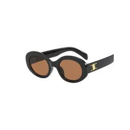 OUDI Women Orange Lens & Black Oval Sunglasses with-picture-12