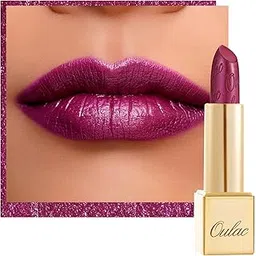 OULAC Metallic Shine Glitter Lipstick, Purple High Impact Lipcolor, Lightweight Soft and Ultra Hydrating, Long Lasting, Vegan & Cruelty-Free, Full-Coverage Lip Color 4.3 g/0.15 oz Sugar Plum (04)-picture-14