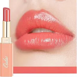 Oulac Moisturising Lipstick Coral Peach, Moisture Shine Hydrating Lipstick & Tinted Lip Balm for Dry Lips, Medium Coverage Lip Colour | Juicy Look, Glossy Finish, Vegan, Cruelty-Free, Deep Kiss (04)-picture-10