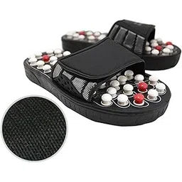 ouou Yoga Paduka Slippers | Compact Reflex Massage Sole | Women | Black | Size -5 UK-picture-22