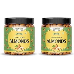 OurHerb Premium Californian Almonds 200g (Pack of 2) | Whole Badam Giri | Healthy Snack & Dry Fruit | Crunchy Nuts | Source of Protein, Fiber, Magnesium & Phosphorus | Zero Cholesterol 200g x 2 = 400g-picture-12