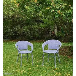 Outdoor Chair Set of 2 Patio Furniture for Balcony Rattan Wicker Chairs for Garden, Terrace, and Lounge Seating with Weather-Resistant (Grey)-picture-25