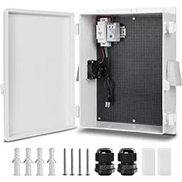 Outdoor Electrical Box with Thermostat and Fan, ABS Water Resistant Enclosure with Internal Mounting Panel & Hinged Cover,15.7"H* 11"L* 5.9"W Plug & Play.-picture-18