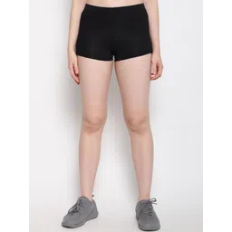 Outflits Women Black Skinny Fit High-Rise Cycling Hot Pants Shorts-picture-31