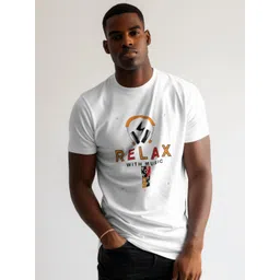 OUTLAWS Typography Printed Short Sleeves Round Neck Cotton T-shirt-picture-39