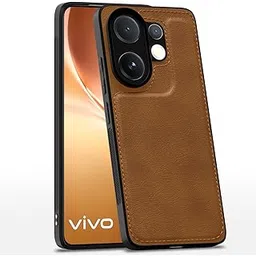 Outlouders Back Cover for Vivo V60 5G / Vivo T4 Pro 5G | Full Camera Protection | Super Soft-Touch | Raised Edges | Flexible Pu Leather | Bumper Case (Brown)-picture-26