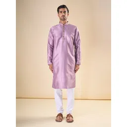 OUTLUK Men Regular Pure Silk Kurta with Pyjamas-image-24
