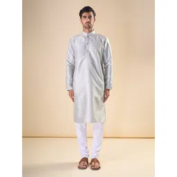 OUTLUK Men Regular Pure Silk Kurta with Pyjamas-image-27