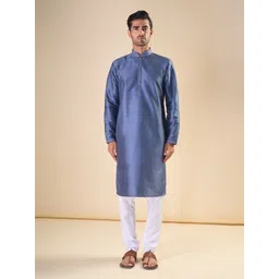 OUTLUK Men Regular Pure Silk Kurta with Pyjamas-image-28