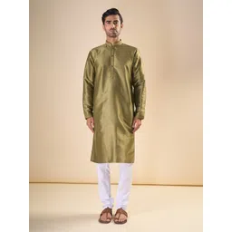 OUTLUK Men Regular Pure Silk Kurta with Pyjamas-image-29