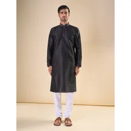 OUTLUK Men Regular Pure Silk Kurta with Pyjamas-image-30