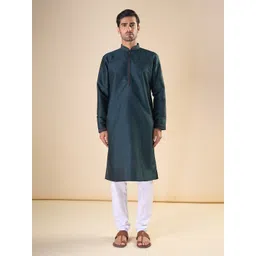 OUTLUK Men Regular Pure Silk Kurta with Pyjamas-image-32