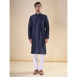 OUTLUK Men Regular Pure Silk Kurta with Pyjamas-image-33