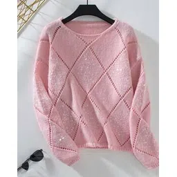 outzidr global Women Embellished Round-Neck Pullover-picture-10