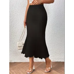 Outzidr Knee Length Peplum Skirts-picture-22