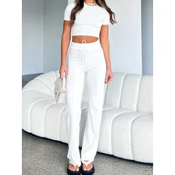 Outzidr Round Neck Crop Top With Trouser-image-12