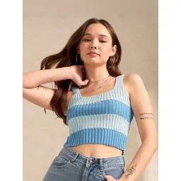 Outzidr Women Colorblocked Square Neck Crop Tank Top-picture-41