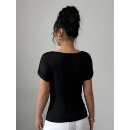 Outzidr Women Embellished Short Sleeves Top image 3