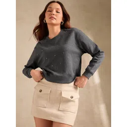 Outzidr Women Embellished Sweatshirt-picture-15