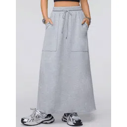 Outzidr Women Pocket A-Line Maxi Skirt-picture-39