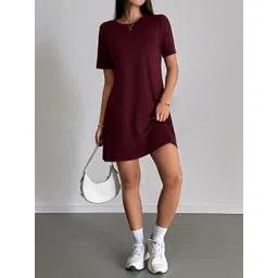 Outzidr Women Round Neck T-shirt Dress-picture-15