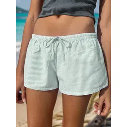 Outzidr Women Striped Low-Rise Relaxed Fit Shorts-picture-11