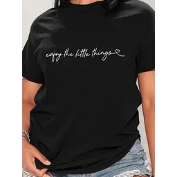 Outzidr Women Typography Printed Regular Fit Round Neck T-Shirt-picture-30