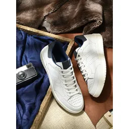 Overdrive IVORY FADE COURT Men Perforations Leather Lace-Ups Sneakers-picture-39