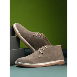 Overdrive Men Colourblocked Suede Derbys-picture-15