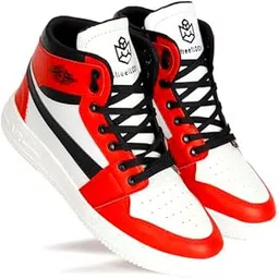 overstar Men's Synthetic Lace-Up Running & Gym Shoes - Trending Red Canvas Ankle High Top Sneakers-picture-26