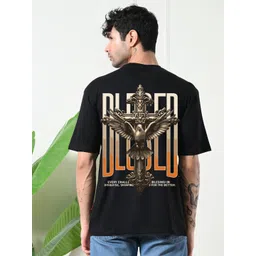 OWL MINK Graphic Printed Round Neck Drop Shoulder Sleeves Cotton T-shirt-picture-37