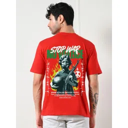 OWL MINK Graphic Printed Round Neck Drop Shoulder Sleeves Cotton T-shirt-picture-24