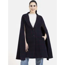 Owncraft Women Checked Double Breasted Wool Trench Coat-picture-29