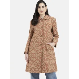 Owncraft Women Printed Double Breasted Regular Fit Wool Trench Coat-picture-39