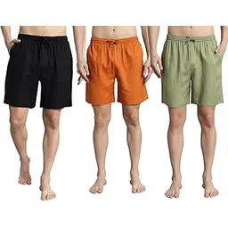 owo the label Mens Boxer Shorts Pack of 3 Black, Orange and Green Regular Fit Pure Linen Boxers Underwear for Men-picture-11