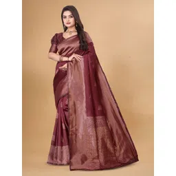 oxalis Woven Design Zari Art Silk Kanjeevaram Saree-picture-28