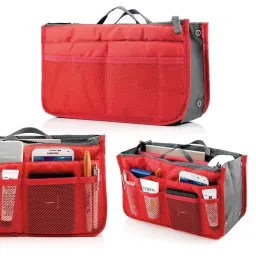 OXGO Nylon The Creative India Women Travel Insert Organizer Handbag Purse Large Liner Lady Makeup Cosmetic Bag Travelling Bag image 4