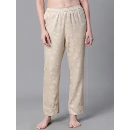 Oxolloxo Beige Satin Floral Print Pyjamas-picture-40